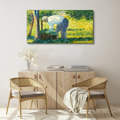 Working in the garden Canvas print
