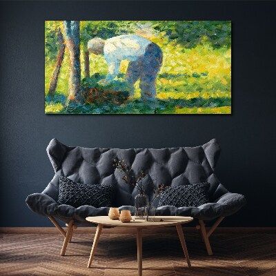 Working in the garden Canvas print