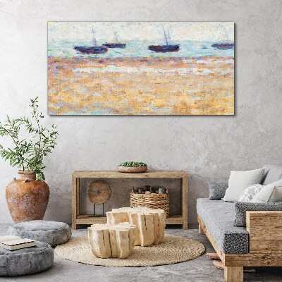 A peaceful port in pastel colors Canvas print