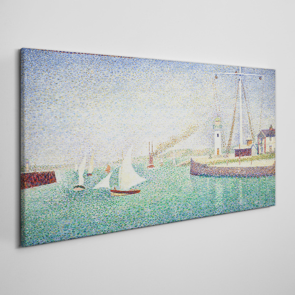 The entrance to the port of seurat Canvas print