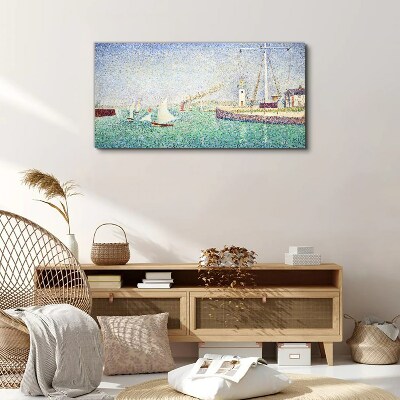 The entrance to the port of seurat Canvas print