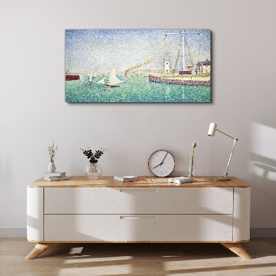 The entrance to the port of seurat Canvas print