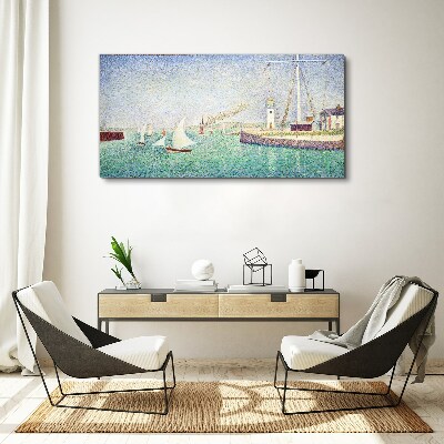 The entrance to the port of seurat Canvas print