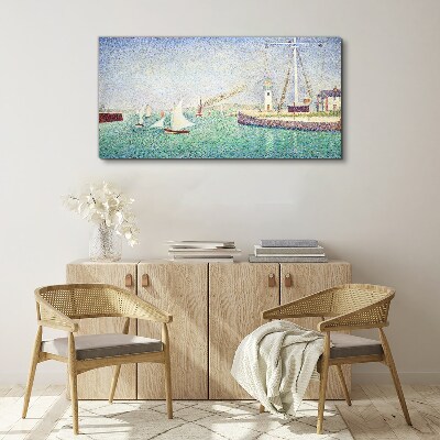 The entrance to the port of seurat Canvas print