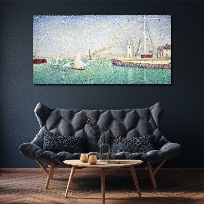 The entrance to the port of seurat Canvas print