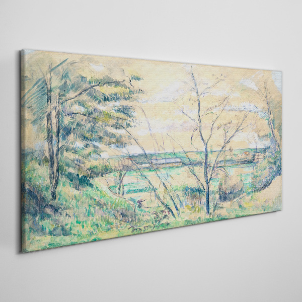 A peaceful landscape with trees Canvas print