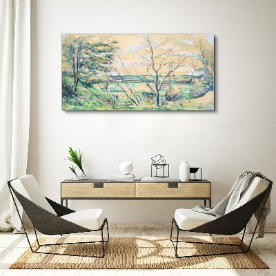 A peaceful landscape with trees Canvas print