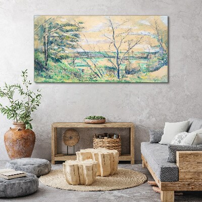 A peaceful landscape with trees Canvas print