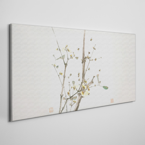 A floral branch in delicate tones Canvas print