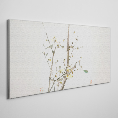A floral branch in delicate tones Canvas print