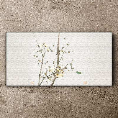 A floral branch in delicate tones Canvas print