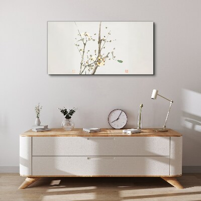 A floral branch in delicate tones Canvas print