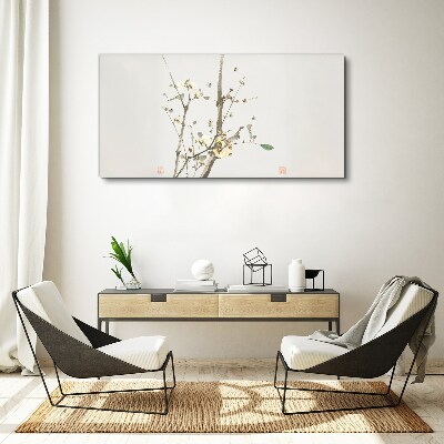 A floral branch in delicate tones Canvas print