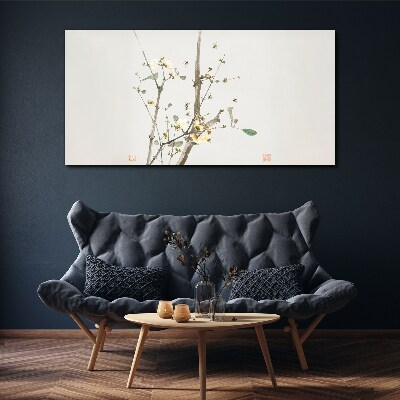 A floral branch in delicate tones Canvas print