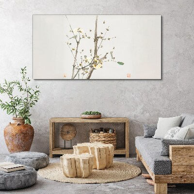 A floral branch in delicate tones Canvas print
