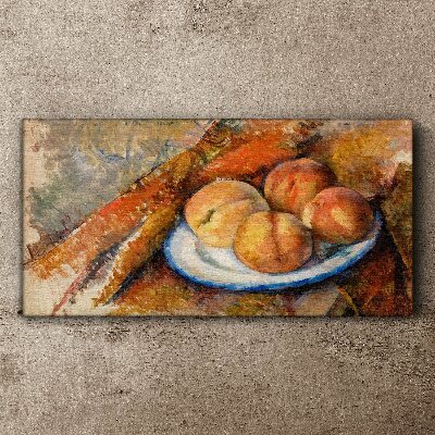 Fruit table in pastel colors Canvas print