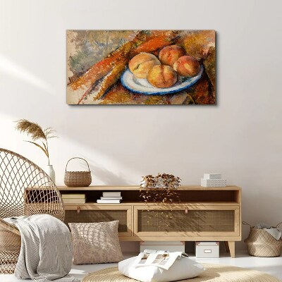 Fruit table in pastel colors Canvas print