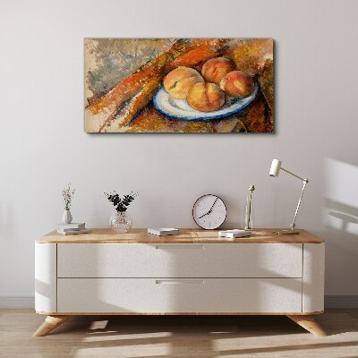 Fruit table in pastel colors Canvas print