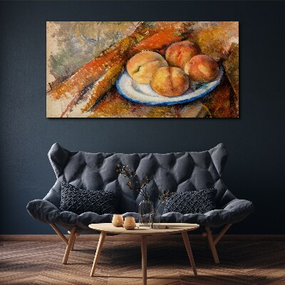 Fruit table in pastel colors Canvas print