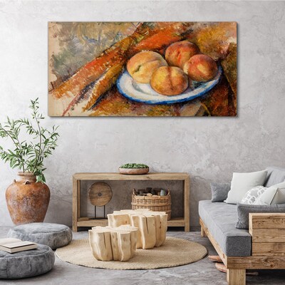 Fruit table in pastel colors Canvas print