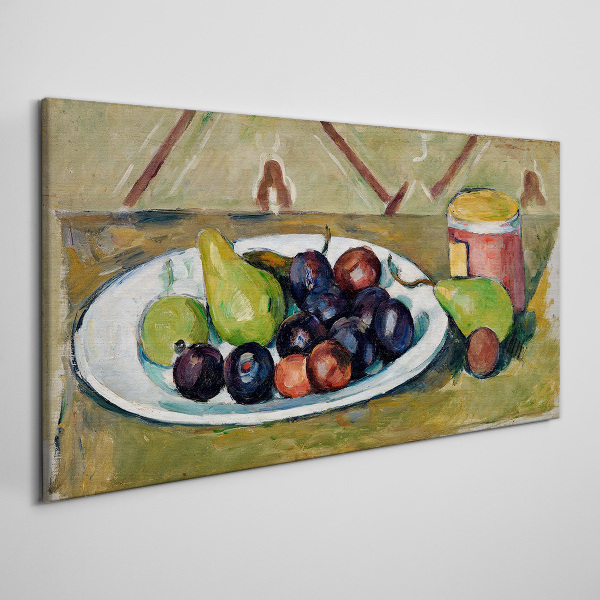 Fruit composition on a plate Canvas print