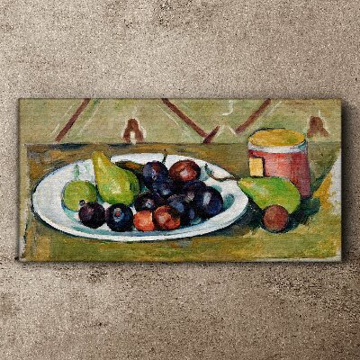 Fruit composition on a plate Canvas print