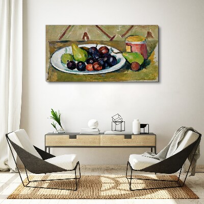 Fruit composition on a plate Canvas print