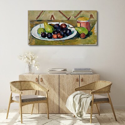 Fruit composition on a plate Canvas print