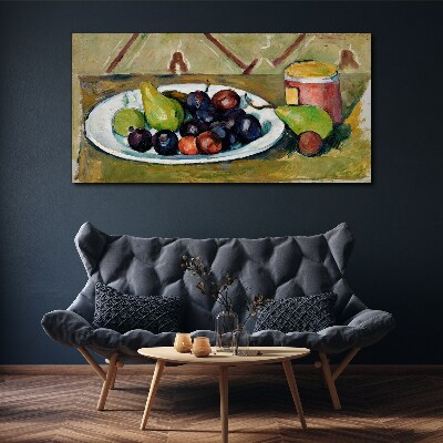 Fruit composition on a plate Canvas print