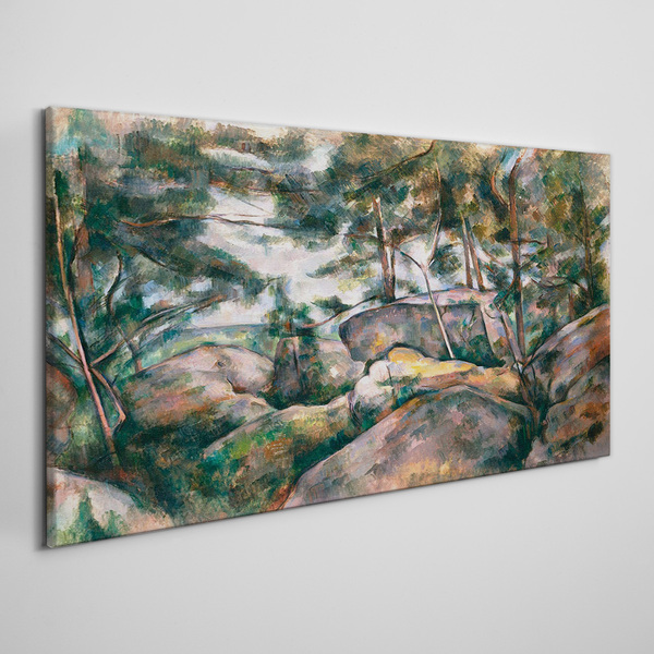 A stony landscape among trees Canvas print