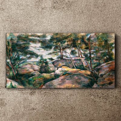 A stony landscape among trees Canvas print