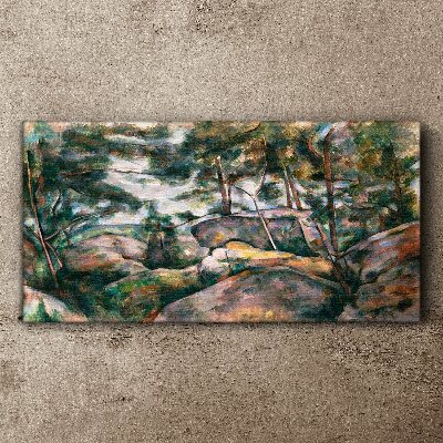 Rocks in the forest cézanne Canvas print