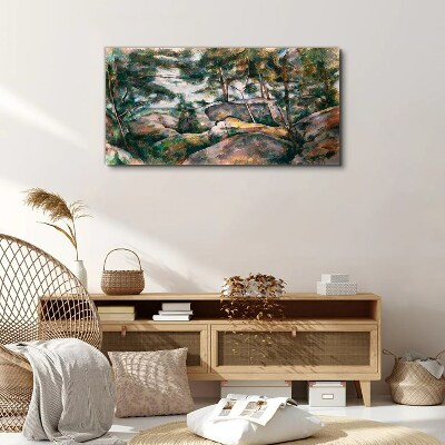A stony landscape among trees Canvas print