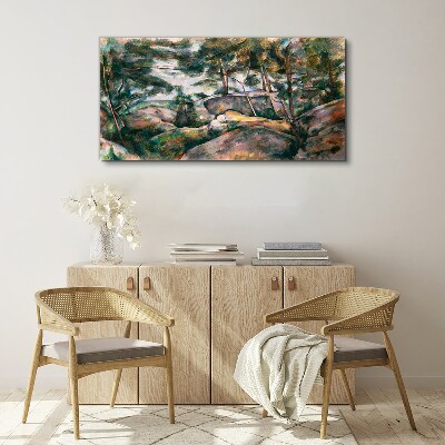 A stony landscape among trees Canvas print