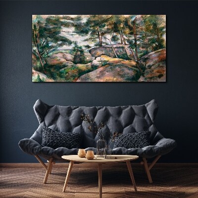 A stony landscape among trees Canvas print