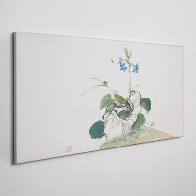 Flower on a stone background Canvas print