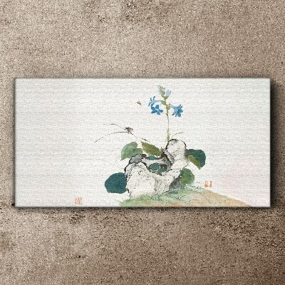 Flower on a stone background Canvas print