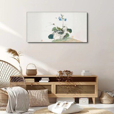 Flower on a stone background Canvas print