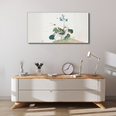 Flower on a stone background Canvas print