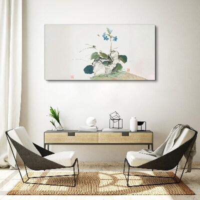 Flower on a stone background Canvas print
