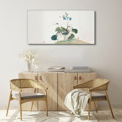 Flower on a stone background Canvas print
