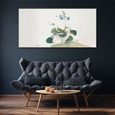 Flower on a stone background Canvas print