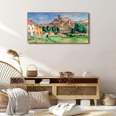 View of the city with greenery Canvas print