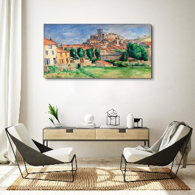 View of the city with greenery Canvas print
