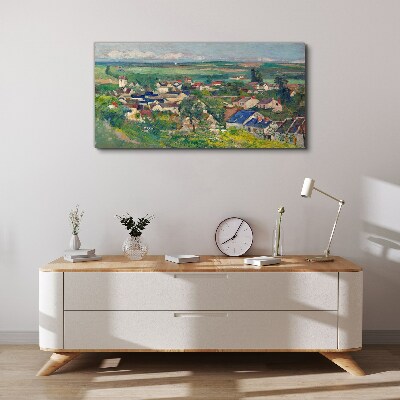 View of the village in daylight Canvas print