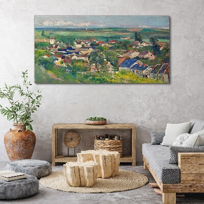 View of the village in daylight Canvas print