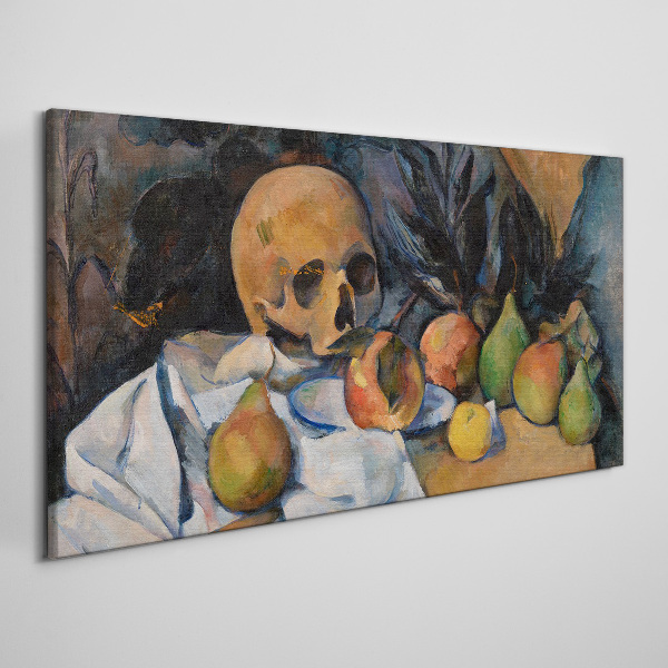 Still Life with Skull and Fruit Canvas print