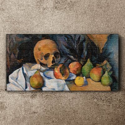 Still Life with Skull and Fruit Canvas print