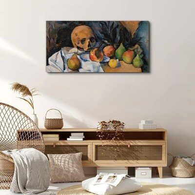 Still Life with Skull and Fruit Canvas print
