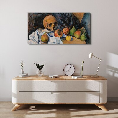 Still Life with Skull and Fruit Canvas print